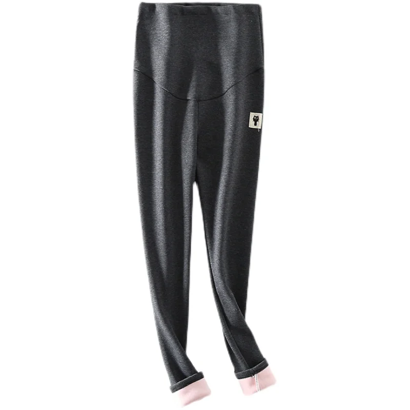 Maternity Leggings Warm Trousers Plus Pink Velvet Clothes Pregnancy Pants For Pregnant Women Thickened