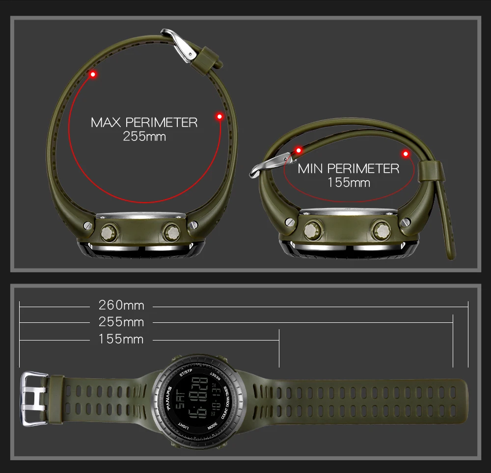 PANARS цифровые военные часы мужские спортивные армейские зеленые мужские часы 50 м водонепроницаемые с резиновым ремешком электронные наручные часы Relogio Led