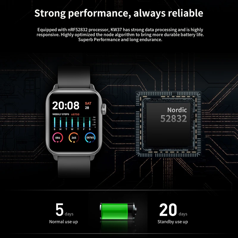 Смарт часы COBRAFLY KW37pro для мужчин и женщин фитнес трекер с измерением температуры