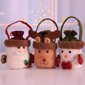 

1pc Christmas Portable Apple Bag Christmas Day Mall Hotel Restaurant Children's Candy Bag Gift Bag Decoration Fu Bag Home Decor
