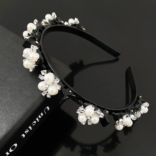 Women hair clips Double Layer Bangs Hairstyle ban Jewelry Hairpin Sports Hair Band accessories hoop Headband ornaments for girls NO 4