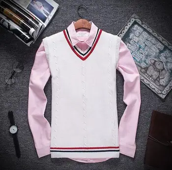 

Zogaa 2019 New Man's Sweater Man's Preppy Style Solid Outwear Male V-Neck Patchwork Pullover Men's Knitted Woolen Fashion Jacket