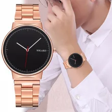 Популярные модные мужские часы из нержавеющей стали, бизнес-часы YOLAKO, роскошные мужские и женские аналоговые кварцевые простые часы
