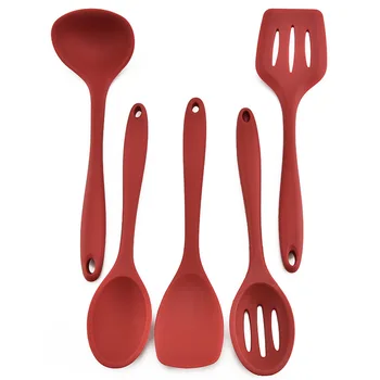 

5PCS Silicone Kitchenware Non-Stick Spatula Spatula Heat-Resistant Cooking Spoon Spatula Multi-Function Kitchen Cooking Tool Set