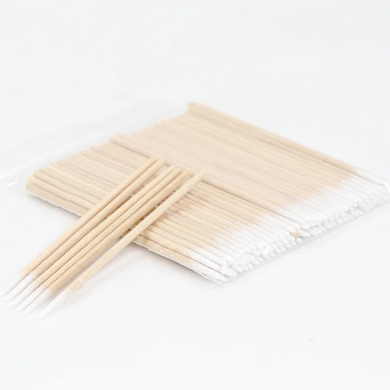 100/200pcs Disposable Wooden Cotton Stick Swabs Micro Brushes Eyelash Extension Glue Removing Tools For Beauty Makeup And Tattoo 4