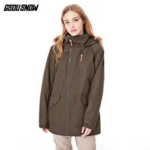 Женская лыжная куртка GSOU с меховым капюшоном, одежда для катания на лыжах и сноуборде, супер теплая ветрозащитная водонепроницаемая Спортивная одежда для женщин