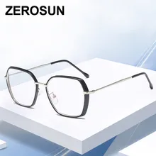 Zerosun, модные очки, оправа для женщин, прозрачные очки для женщин, полигоновые очки для рецепта или поддельные очки