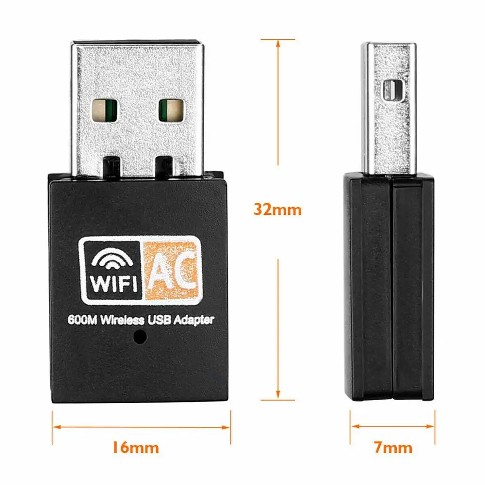 Tonbux беспроводной USB WiFi адаптер 600 Мбит/с двухдиапазонный USB WiFi ключ беспроводной LAN адаптер 802.11ac/a/b 2,4 ГГц