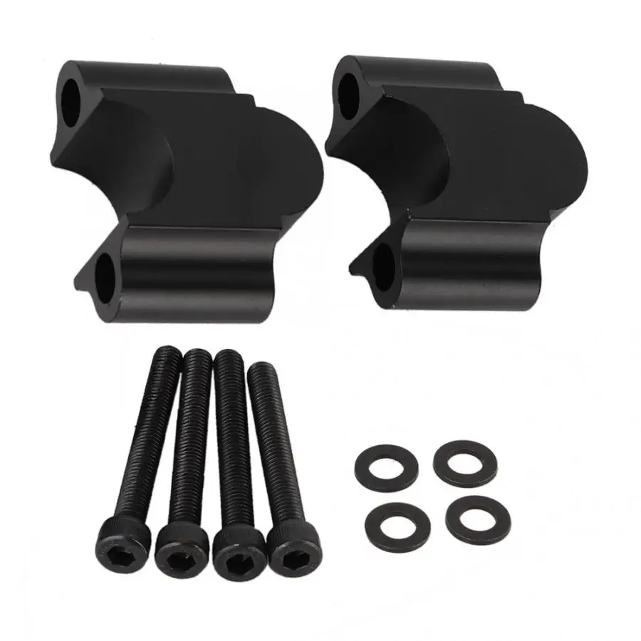 Универсальный алюминиевый сплав Handbar Riser 7/8 ''22 мм мотоцикл Handbar подъемный зажим - Цвет: Черный