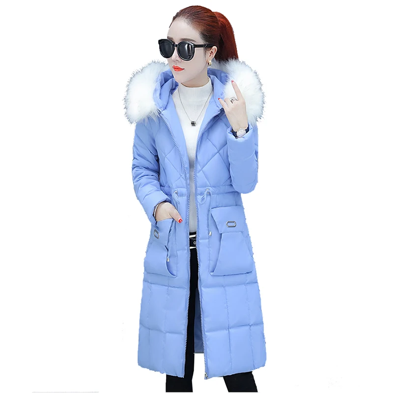 #*Cheap 2019 new down cotton women #039;s jacket winter Korean waist thicken fur collar coat medium long over the knee Parker hooded jackets