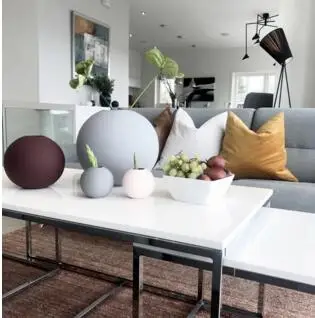 Jujube red 10cm Скандинавская керамическая ваза сферические Morandi ремесла украшения журнальный столик украшение стола ваза произведение искусства украшение гостиной - Цвет: Jujube red 10cm