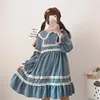 Japanese sweet lolita dress vintage lace peter pan collar corduroy victorian dress kawaii girl gothic lolita op loli cos ► Photo 1/6