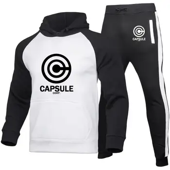 

Spring Autumn Anime The Dragon Ball Z CAPSULE CORP Logo Casual Print Colorblock Cotton Men Raglan Jackets Sportswear