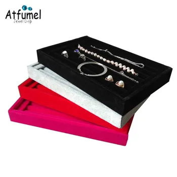 

Velvet Ring Earrings Jewelry Organizer Cufflinks Studs Holder Ear Display Tray Women Earrings Rings Men Cufflink Storage Case