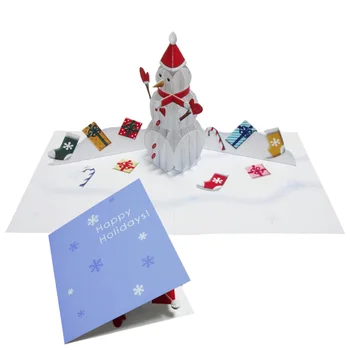 

DIY Pop-up Card Christmas Snowman,Handmade 3D Anniversary Greeting Card Paper Model,Postcard Invitation Papercraft,Craft ER-121