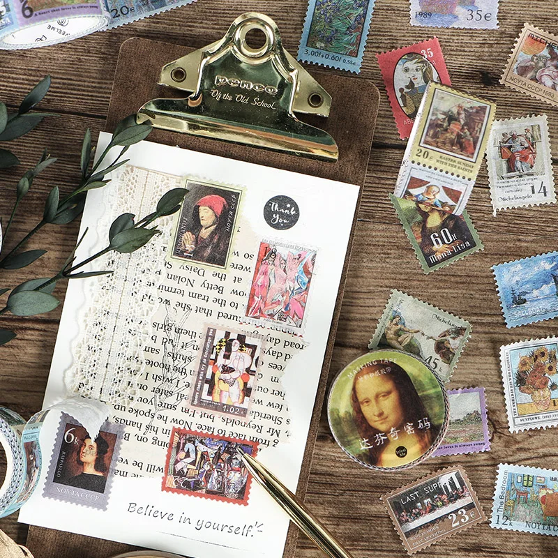 Винтажная печать серии Ван Гог монет живопись васи лента DIY Скрапбукинг наклейка этикетка японская клейкая лента Школа Офис Suppl