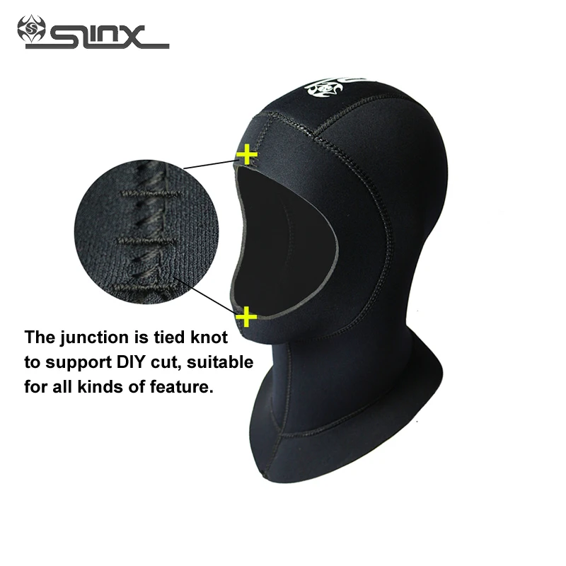 SLINX DIY Trimed 5 мм Неопреновая Маска для подводного плавания с полным лицом, шапка для шеи, водонепроницаемая шапка для подводной охоты, подводного плавания, рыбалки, плавания, теплый капюшон