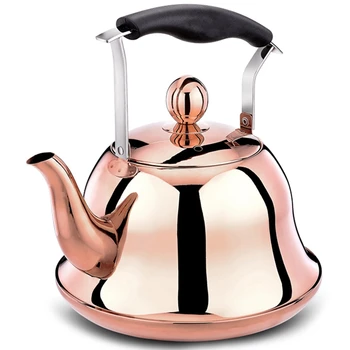

Whistling Kettle for Gas Stove 2L Steel Whistle Tea Kettle Water Bottle Rose Gold