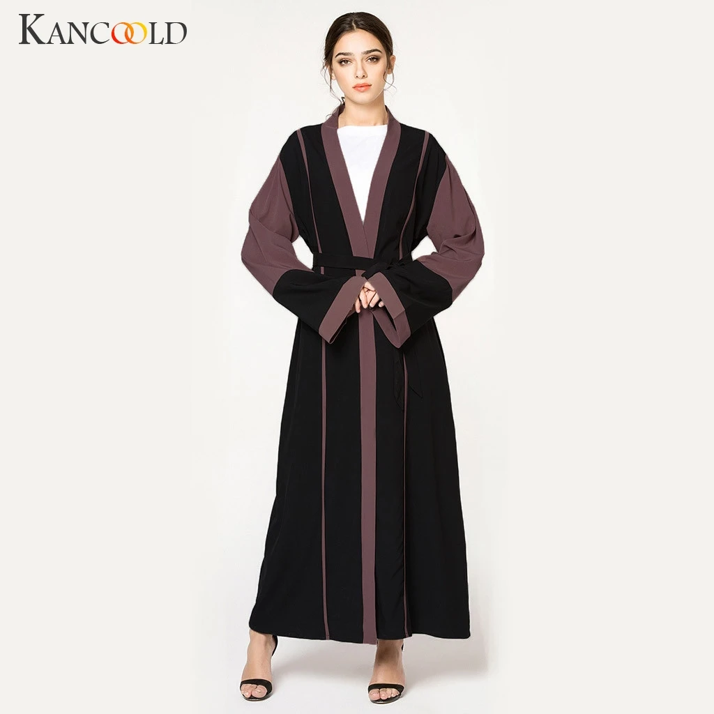 KANCOOLD Мусульманский национальный халат с вышивкой, платье с длинными рукавами, Турецкая туника, Дубай, Катар, ОАЭ, Исламская одежда