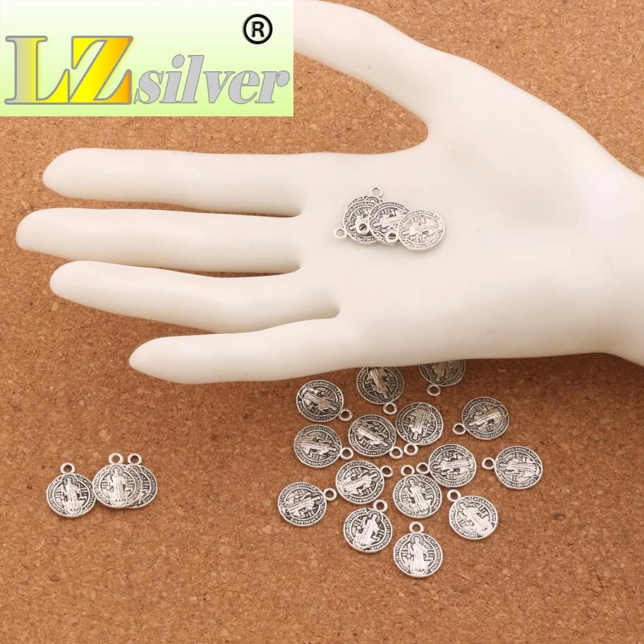 400pcs 14.7x11.7mm Zinc Alloy Saint Benedict Medal Cross Smqlivb Spacer Beads Pendants Jewelry DIY L1691