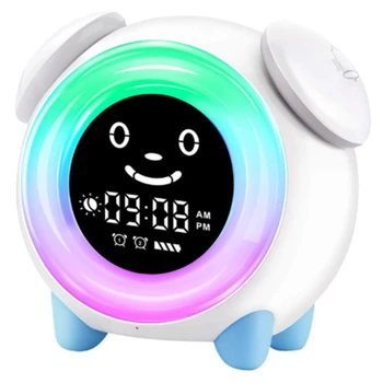

Children's Alarm Clock, 7-Color Night Light, Sunrise Simulation, Adjustable Sn Brightness, Bedroom Wake-Up Clock