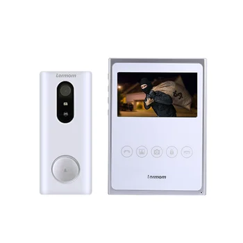 

Lermom 4.3 inch 2.4G wireless GSM video door phone intercom with long distance wireless audio video door phone intercom system