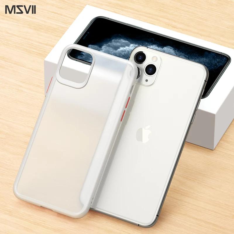 Transparent white Ударопрочный матовый чехол для iphone x xs xr max 11 pro max Upgrade силиконовый мягкий анти пот и пятна - Цвет: Transparent white