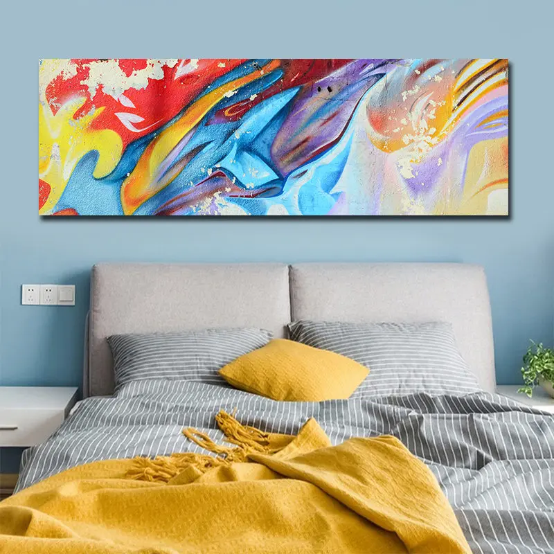 Декоративная цветная Абстрактная Картина на холсте в скандинавском стиле