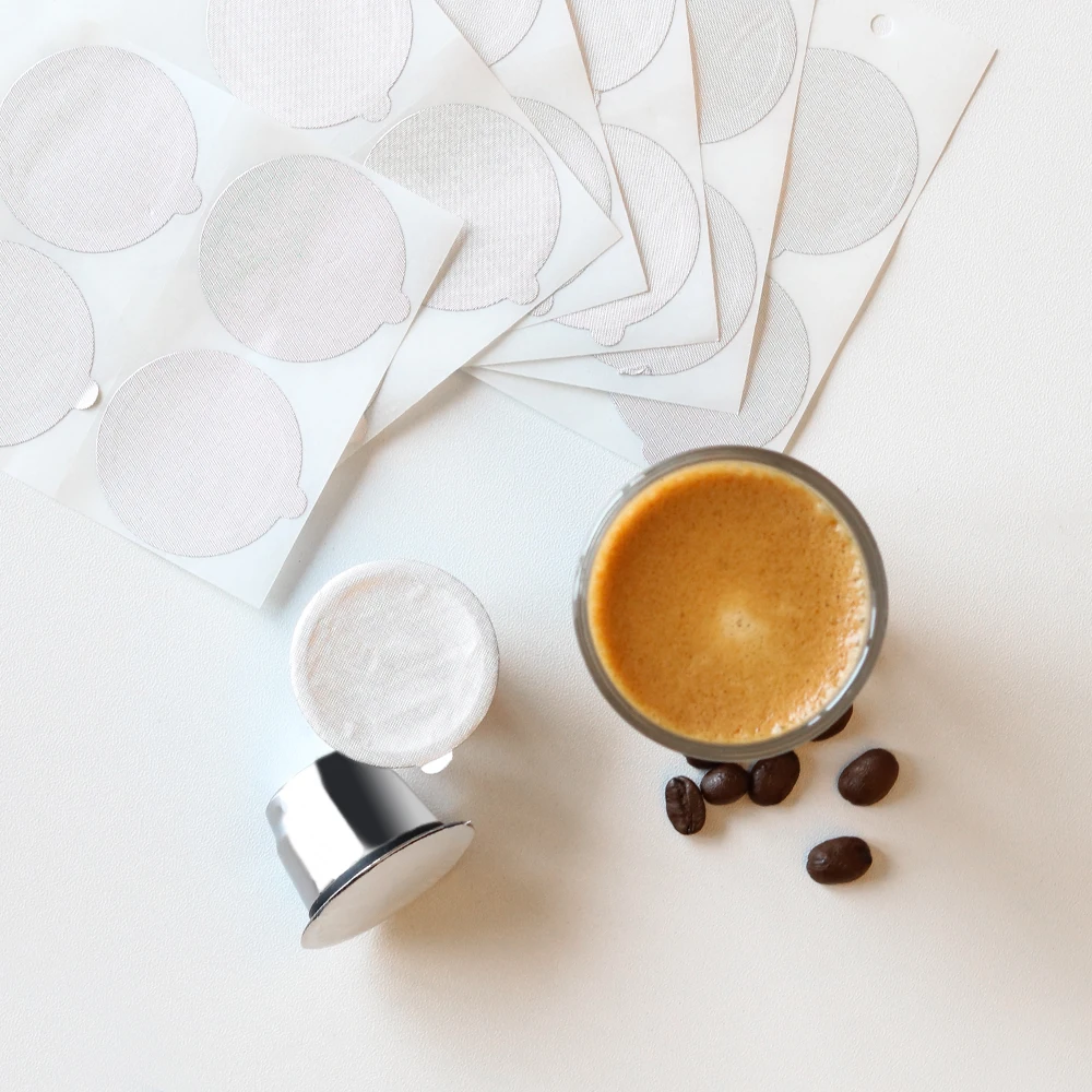 ICafilasStainless Steel For Nespresso Coffee Capsule with Disposible Foils Seals Easy Clean Reusable Cup Body