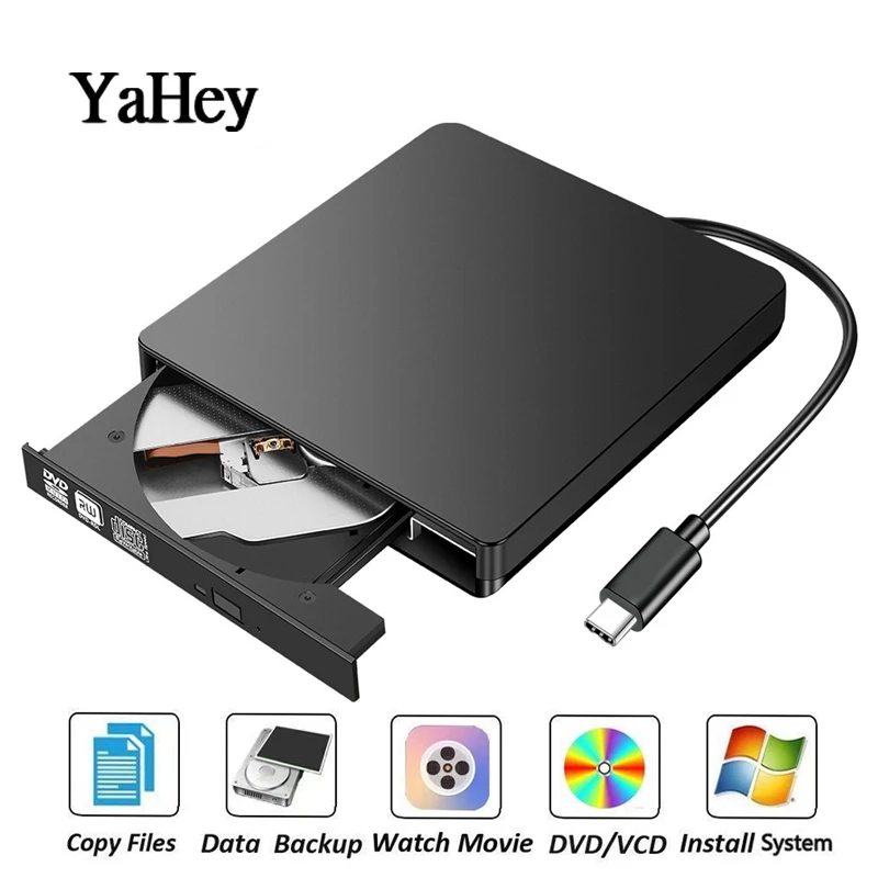 dvd burner Внешний привод DVD / CD-RW для записи дисков Оптический проигрыватель DVD / CD ROM типа C USB 3.0 для настольных ноутбуков - Цвет: dvd burner
