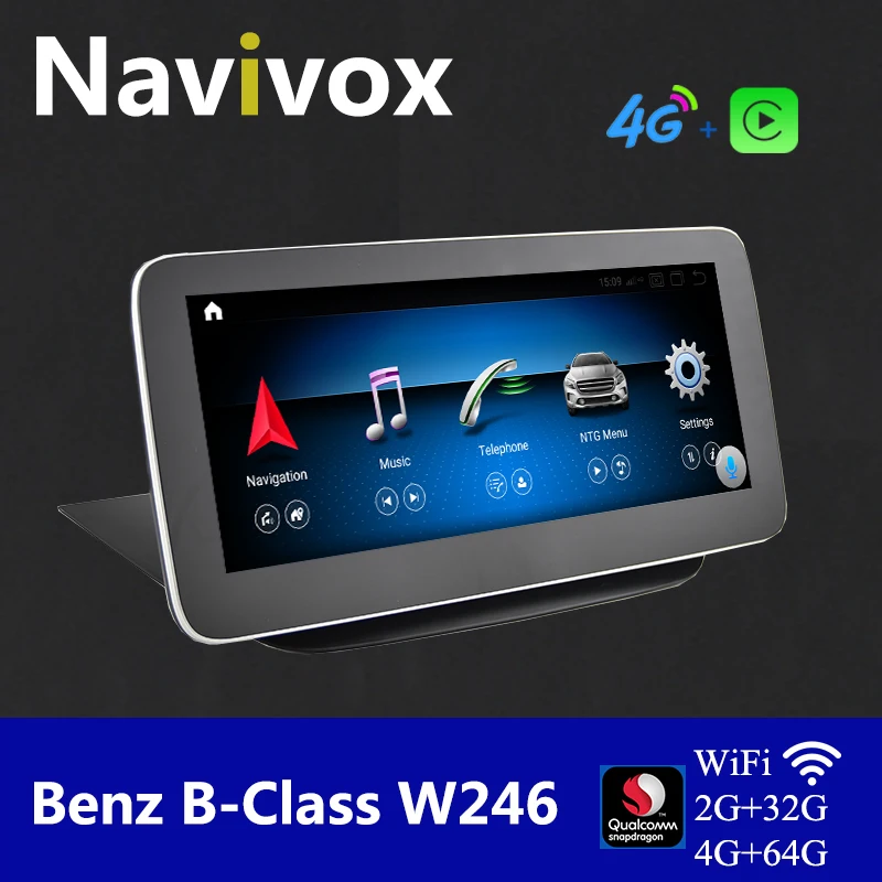 Navivox автомобильный монитор заднего вида Qualcomm для Benz B-Class W245 W246 2011-2018 стерео