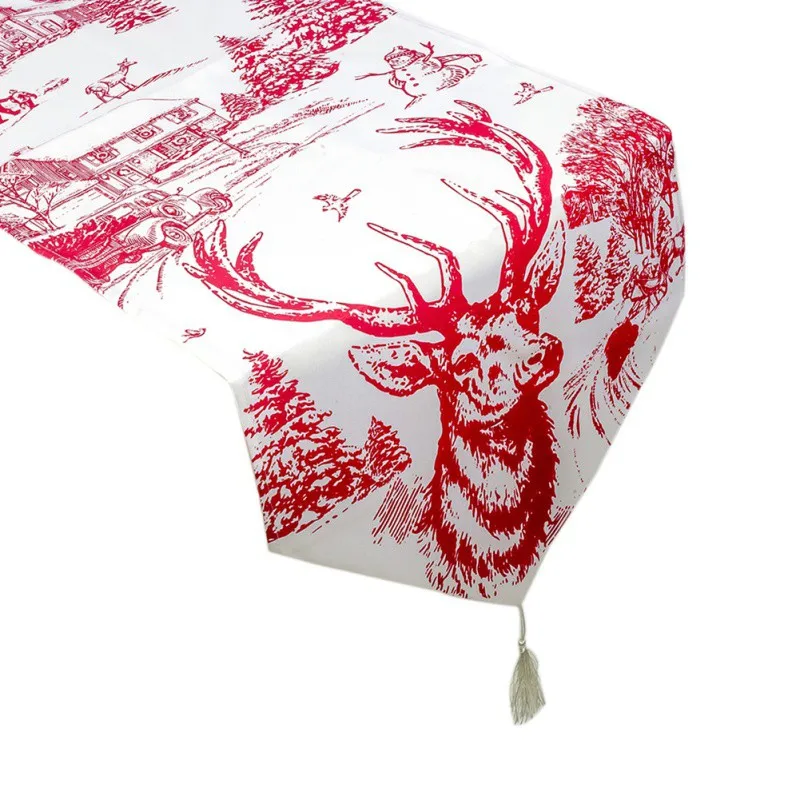 

Christmas Table Decoration Printing Pattern Table Runner Household Table Cloth Decoration