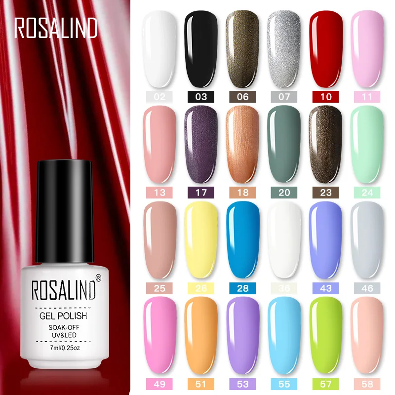 ROSALIND Nail Polish Vernis Semi Permanent Hybrid Varnish Gel polish uv Color Gel Manicure Primer Top Coat Glitter Nail Art|nail polish brightly|nail polishfor stamping - AliExpress