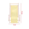 Furniture1:6/1:12 Plastic Garden Bench Chair Doll Beach Chair Foldable Deckchair Dollhouse Decor Doll Chair Toy Doll Accessories 5