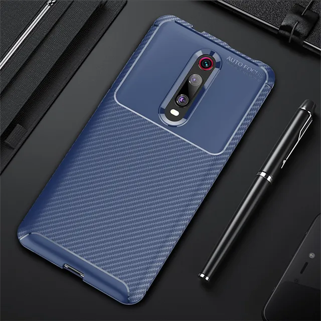 For Xiaomi Mi 9T Mi9T Pro Case Carbon Fiber Cover Shockproof Phone Case for Redmi K20 Pro Cover Full Protection Bumper navy