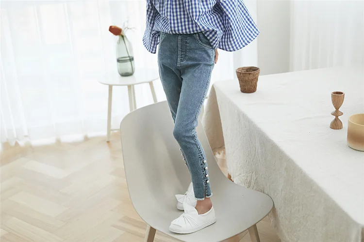 Новые летние Стиль Девушки Эластичность Slim Fit ковбойские штаны для крупных мальчиков и Повседневное в Корейском стиле-Стиль INS-Стиль брюки