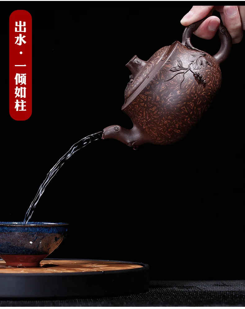 Yixing Clay Teapot Raw Ore Purple Clay Cutter Mud Grapes Teapot ryoe yao chen-Clay Tea Pot Wholesale a Generation of Delivery