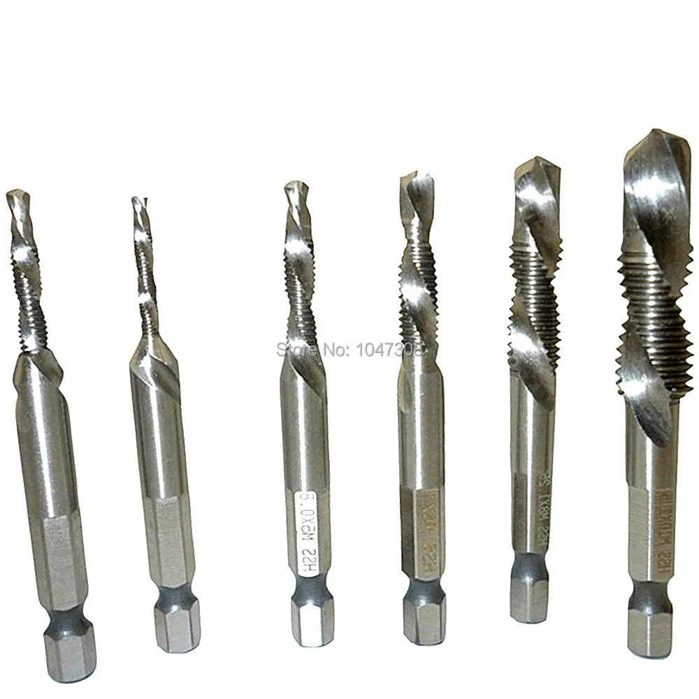 

6pcs HSS Tap Drill Countersink Bit M3 M4 M5 M6 M8 M10