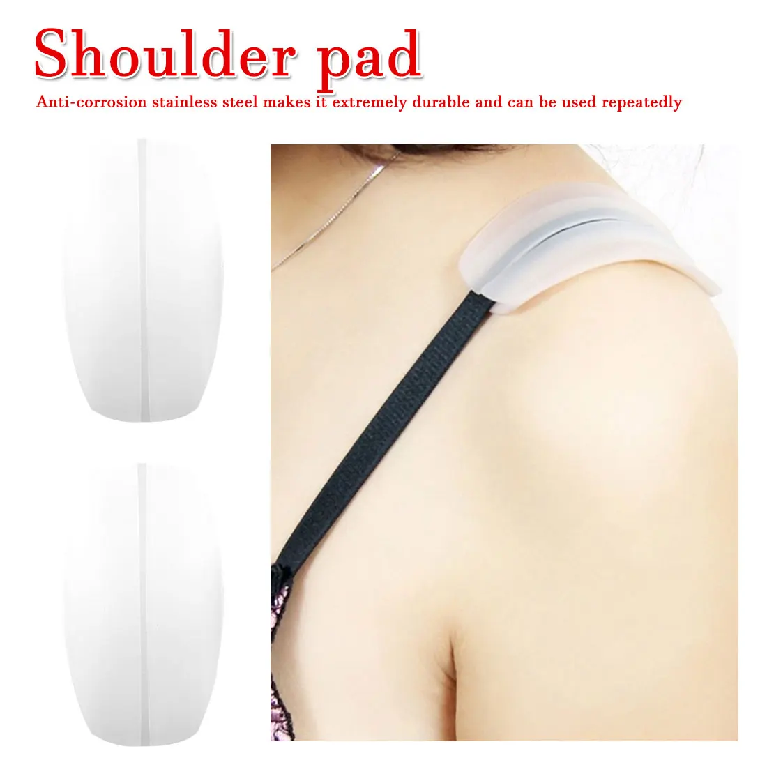 

1 Pair Silicone Non-slip Shoulder Pad Bra Strap Holder Cushions decompression Shoulder strap Pain Relief for Woman
