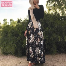 Длинное Кимоно размера плюс, ОАЭ, абайя, турецкий Дубай, мусульманское, женское, бохо, Цветочный, облегающее, хиджаб Maxi, юбка, юбки, Faldas Mujer Jupe Femme
