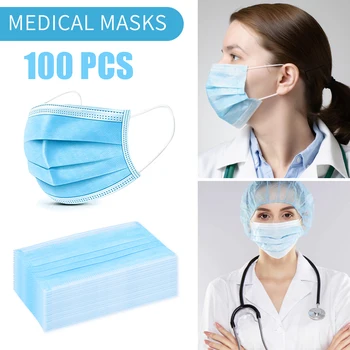 

50 Pcs 3 Layer Disposable Mask Anti Dust Mouth-muffle Face Masks Men Women Anti Fog Face Mouth Masks Breathable Mouth Cover
