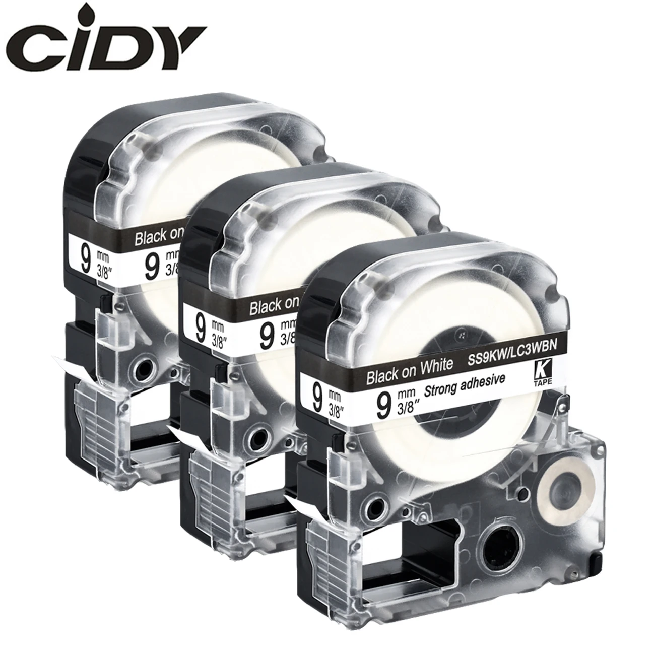 CIDY 3 упаковки 9 мм черный на белом SS9KW LC 3WBN 3WBN9 совместимые ленты этикеток для