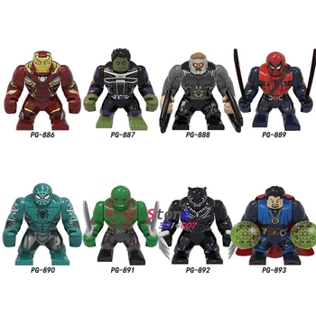 

Single Marvel Avengers Big Dr Strange Deadpool Drax Spider-Man Iron Man Black Panther Captain America building blocks Kid Toys