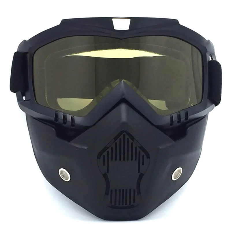 Новое поступление самые популярные съемные модульные маски очки и рот фильтр для мотоциклетного шлема очки маска