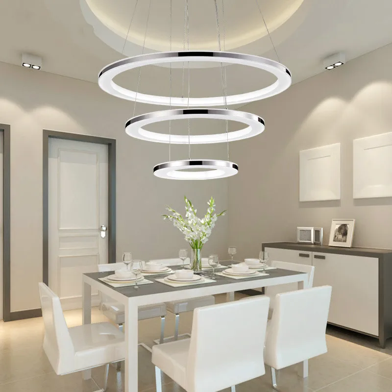 Dragonscence современный Лофт Люстра светодиодный круг кольцо LED подвесная люстра