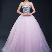 Элегантное розовое бальное платье с бисером для девочек, бальное платье с блестками, милое платье размера плюс, длинное вечернее платье