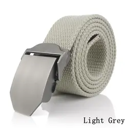Men's Tactical Fashion Belt with Designer Buckle - 110cm (Light Grey)