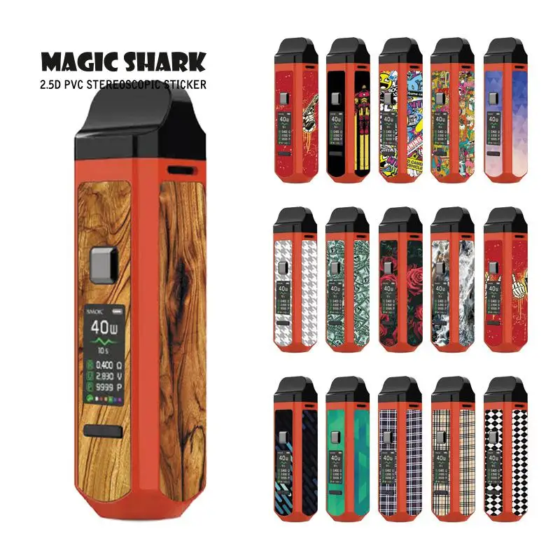 2.5D доллар роза череп Дерево Печать Vape Pod стерео чехол наклейка пленка для Smok RPM40 |