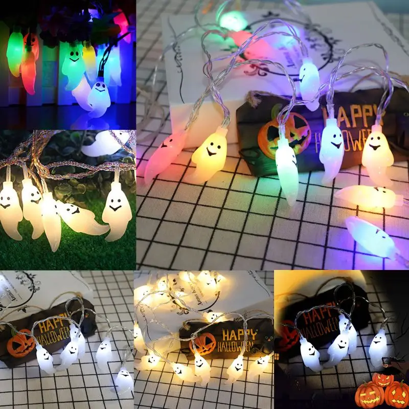 Halloween Cartoon Ghost LED Fairy String Lights Battery Operated Waterproof Window Display font b Home b