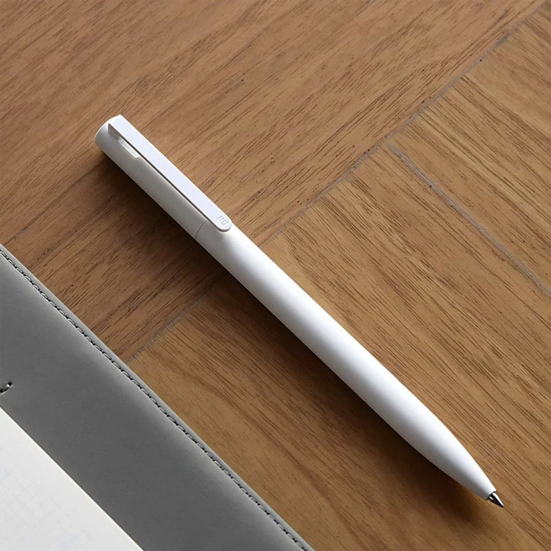 Новые гелевые ручки Xiaomi Mijia, 10 шт., без колпачка, 0,5 мм, цилиндрическая ручка, черная ручка, белая, гладкая, швейцарская, заправка MiKuni, японские чернила, черные